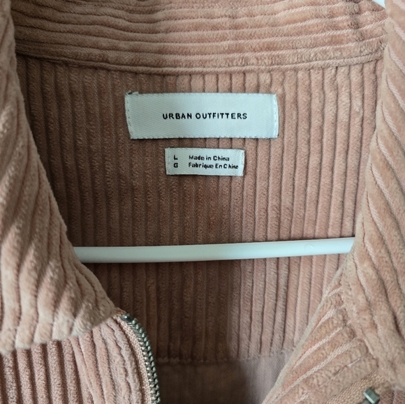 Urban Outfitters Pink Corduroy Ribbed Full Zip Up Jacket | L - Picture 3 of 5